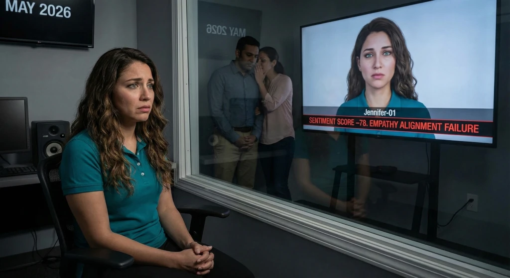 The screen flashed red: Sentiment score –78. Empathy alignment failure.