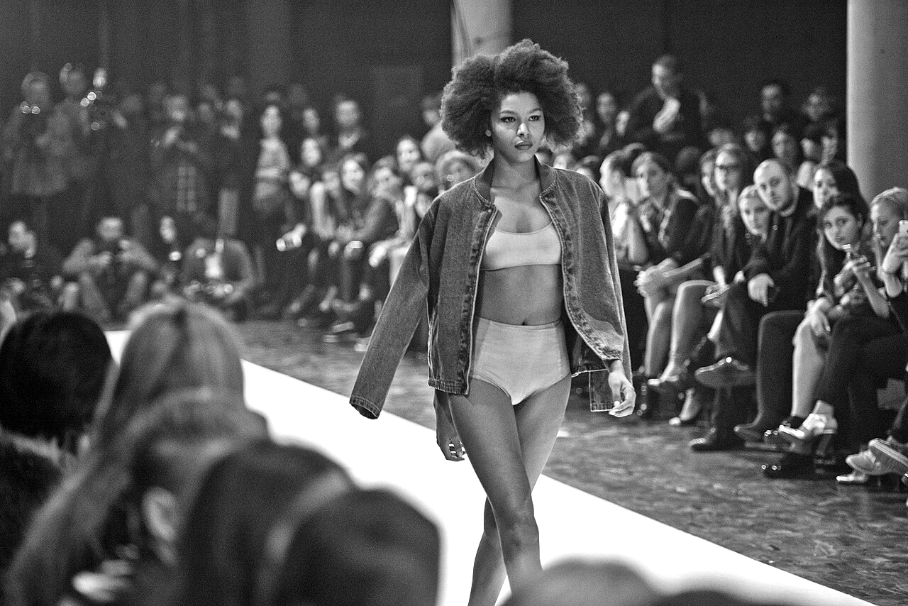 Human model on runway