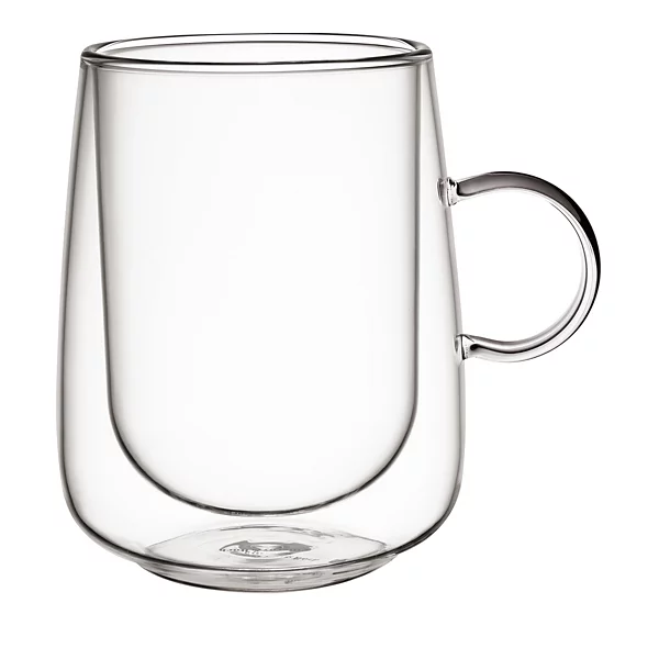 Villeroy & Boch Artesano Hot and Cold Beverages Insulated Large Latte Glass with Handle, Set of 2
