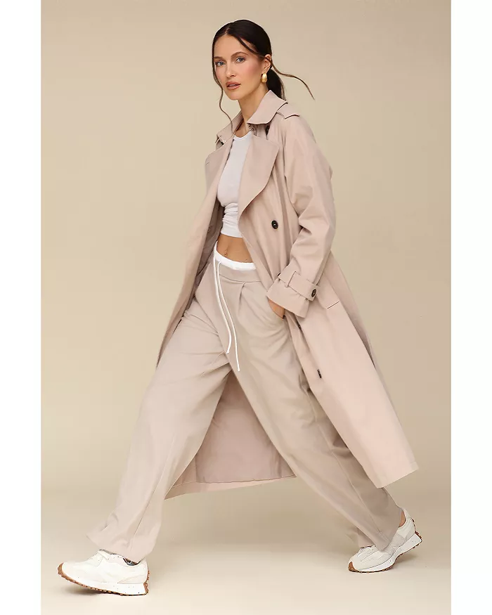 Avec Les Filles Belted City Trench Coat - Tan - [M]