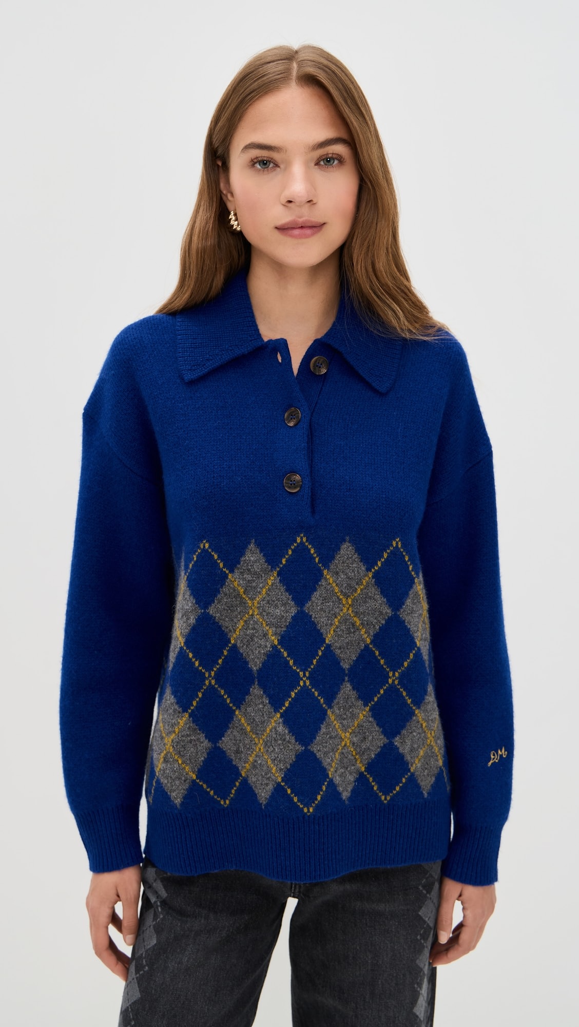 Damson Madder Saskia Slouchy Rugby Cardigan - Cobalt - [M]