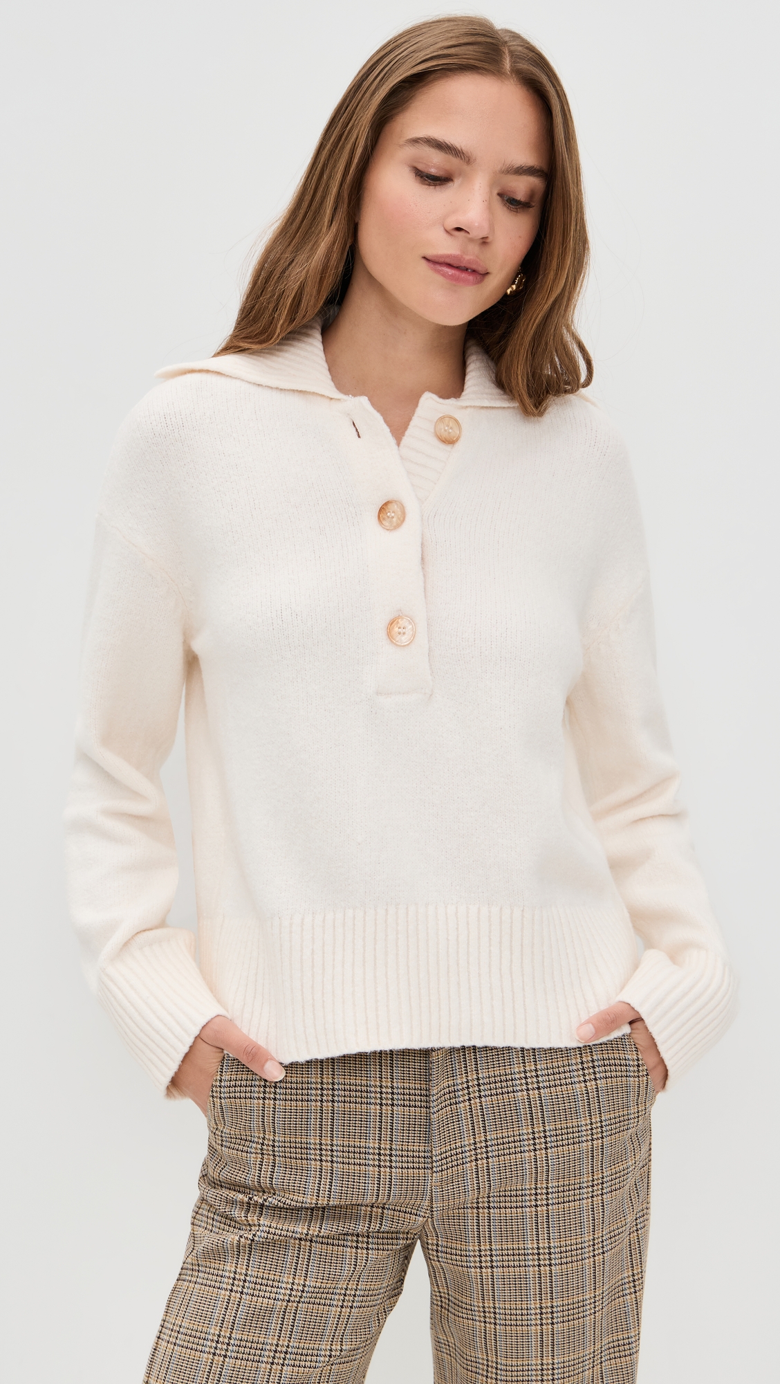 Free People Trading Up Polo - Ivory - [M]