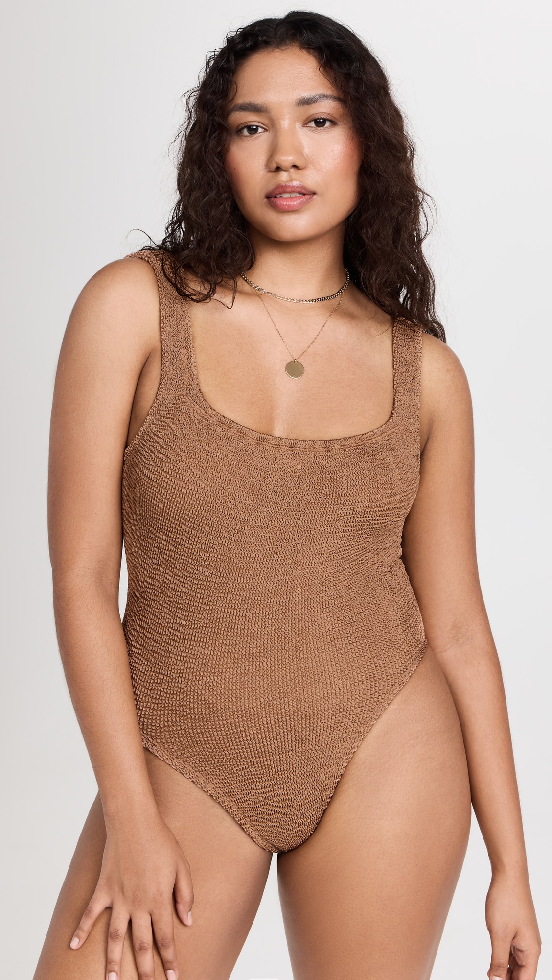 Hunza G Classic Square One Piece - Metallic Cocoa - [M]